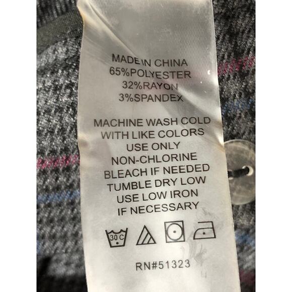 Vince Camuto Pant Houndstooth Plaid Wide Leg Trousers Gray NWT Plus Size 20W - Picture 7 of 9